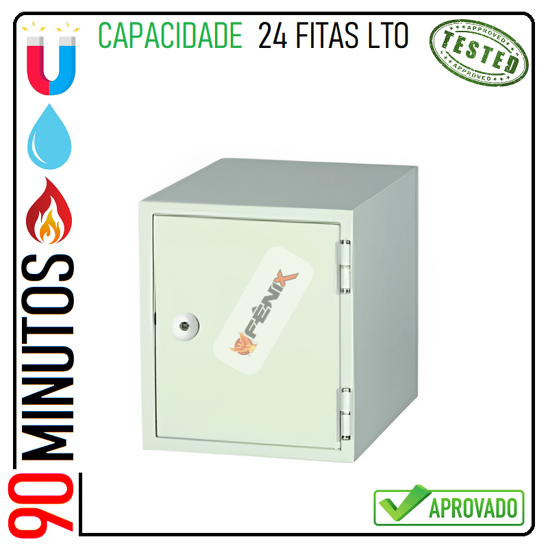 Cofre para proteção de fitas magnéticas de backups LTO e DLT Fire Defender 007