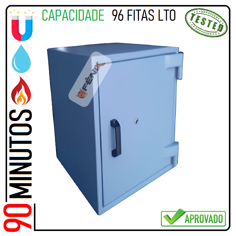 Cofre para proteção de fitas magnéticas de backups LTO e DLT Fire Defender 010
